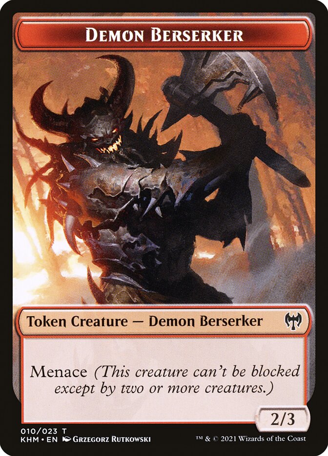 Treasure // Demon Berserker Double-Sided Token [Kaldheim Tokens] | Pegasus Games WI