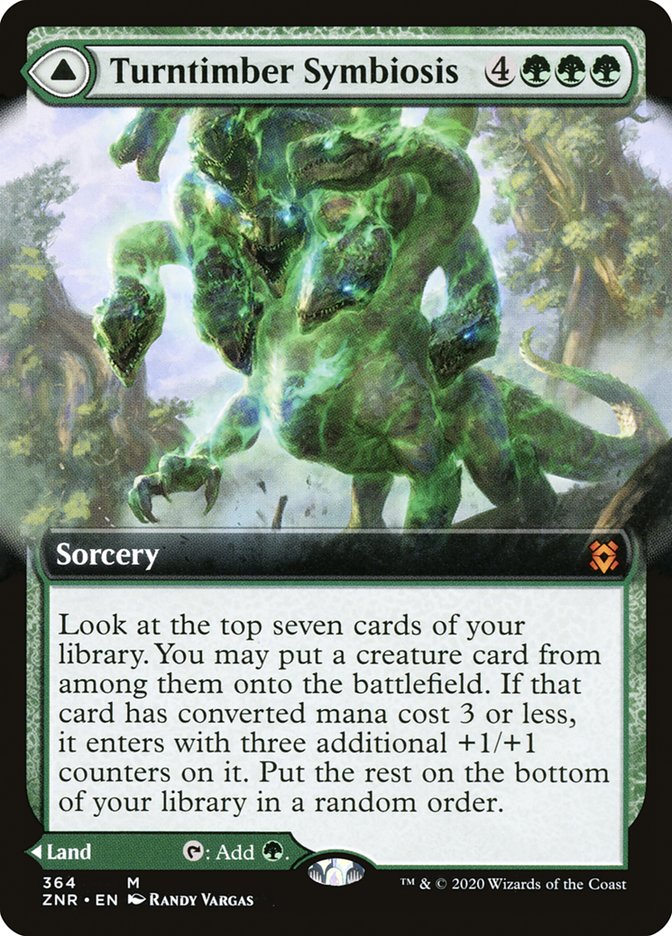 Turntimber Symbiosis // Turntimber, Serpentine Wood (Extended Art) [Zendikar Rising] | Pegasus Games WI