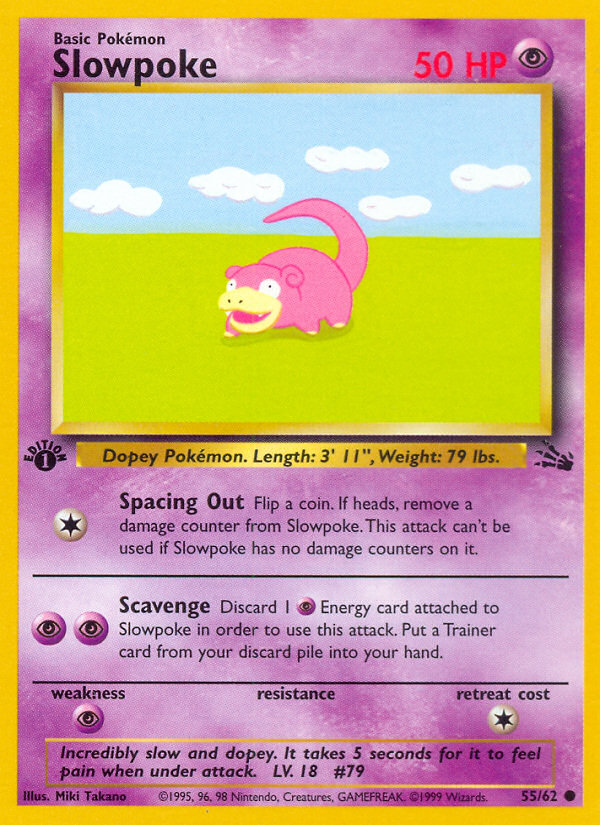 Slowpoke (55/62) [Fossil 1st Edition] | Pegasus Games WI