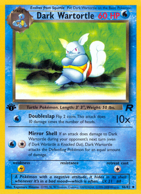 Dark Wartortle (46/82) [Team Rocket 1st Edition] | Pegasus Games WI