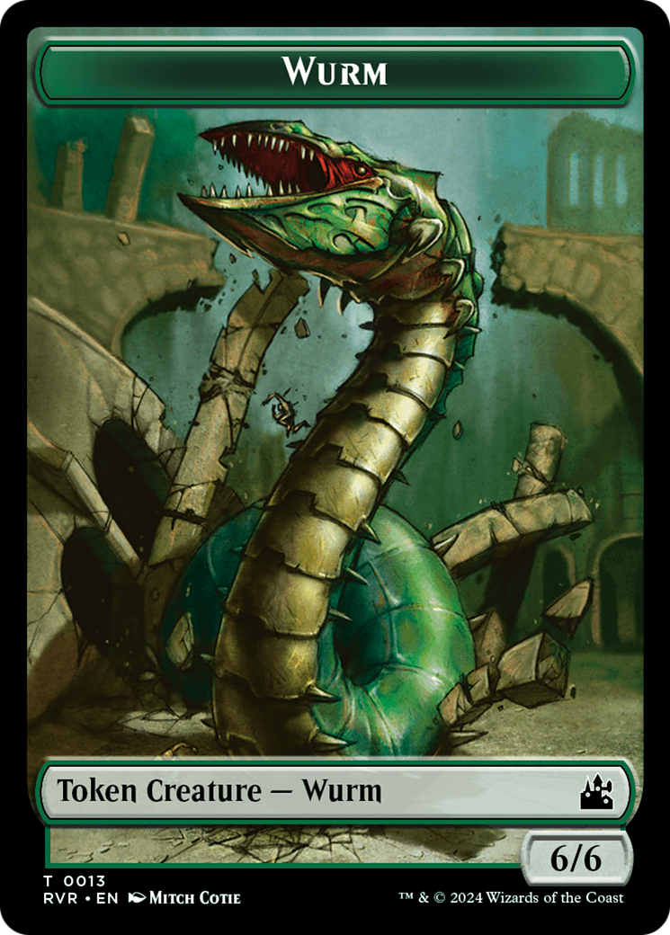 Bird // Wurm Double-Sided Token [Ravnica Remastered Tokens] | Pegasus Games WI