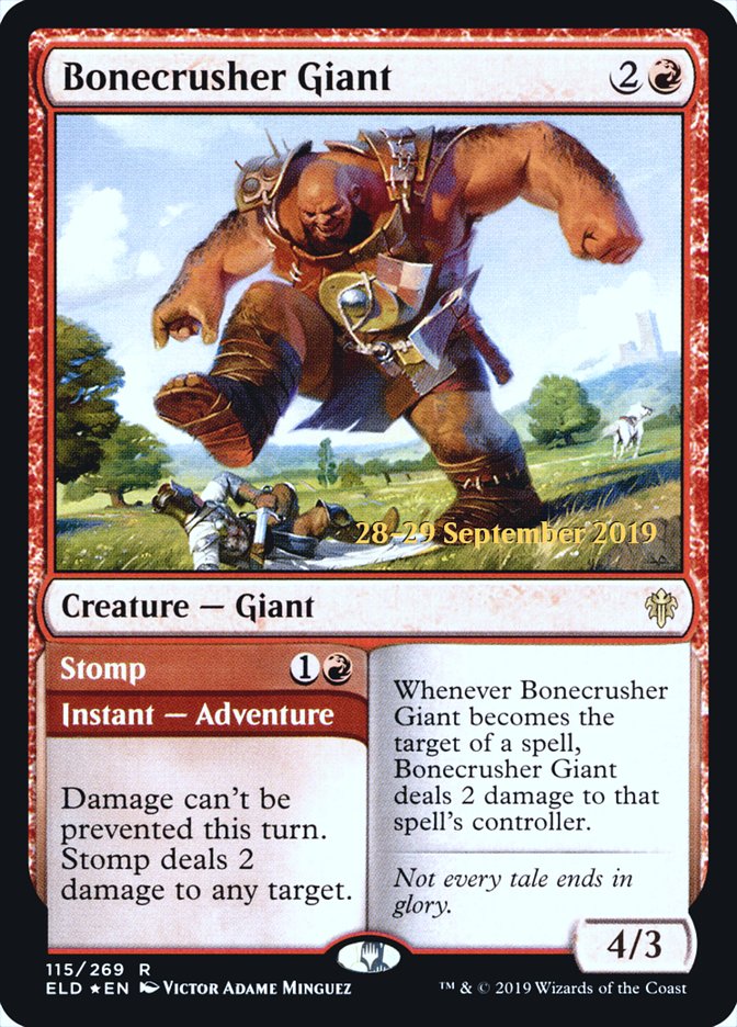 Bonecrusher Giant // Stomp [Throne of Eldraine Prerelease Promos] | Pegasus Games WI