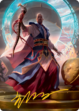 Teferi, Who Slows the Sunset Art Card (Gold-Stamped Signature) [Innistrad: Midnight Hunt Art Series] | Pegasus Games WI