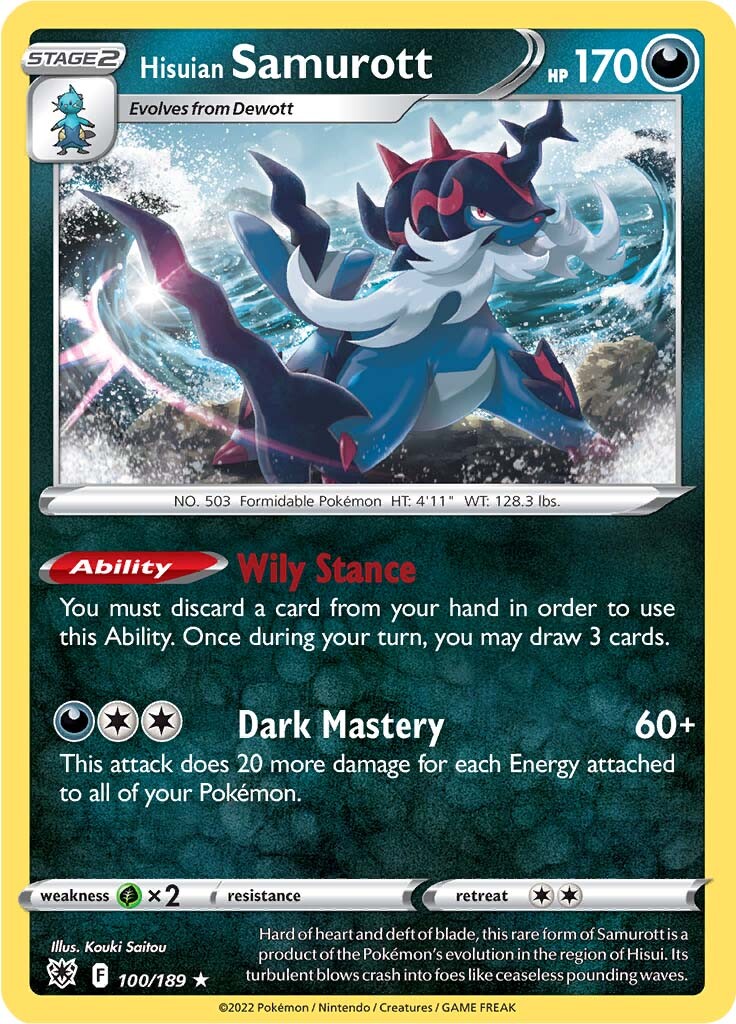Hisuian Samurott (100/189) (Theme Deck Exclusive) [Sword & Shield: Astral Radiance] | Pegasus Games WI
