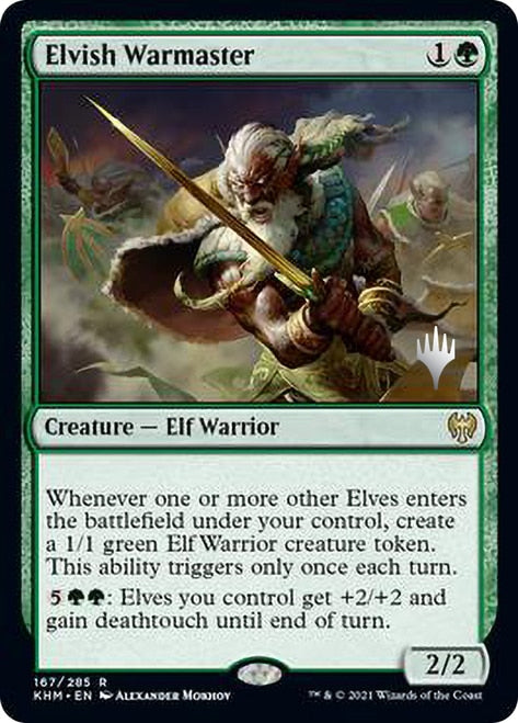 Elvish Warmaster (Promo Pack) [Kaldheim Promos] | Pegasus Games WI