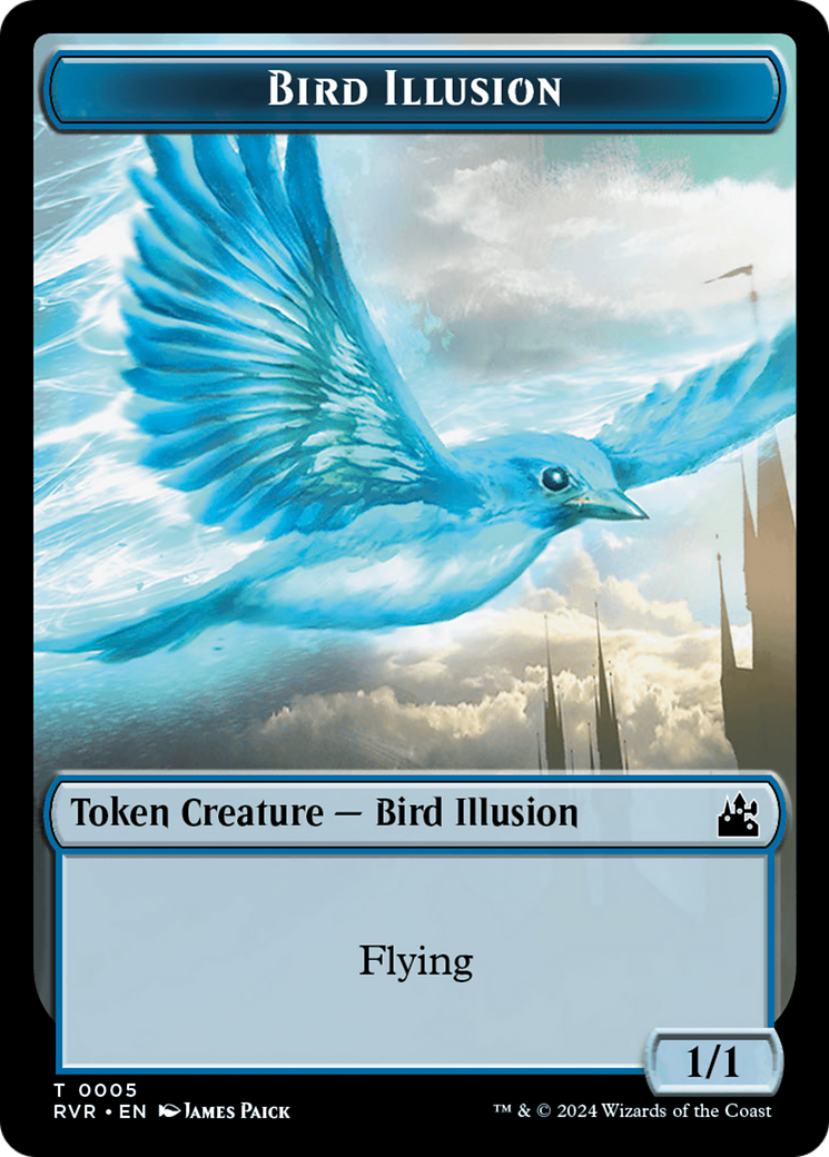 Bird // Bird Illusion Double-Sided Token [Ravnica Remastered Tokens] | Pegasus Games WI