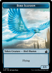Elf Knight // Bird Illusion Double-Sided Token [Ravnica Remastered Tokens] | Pegasus Games WI