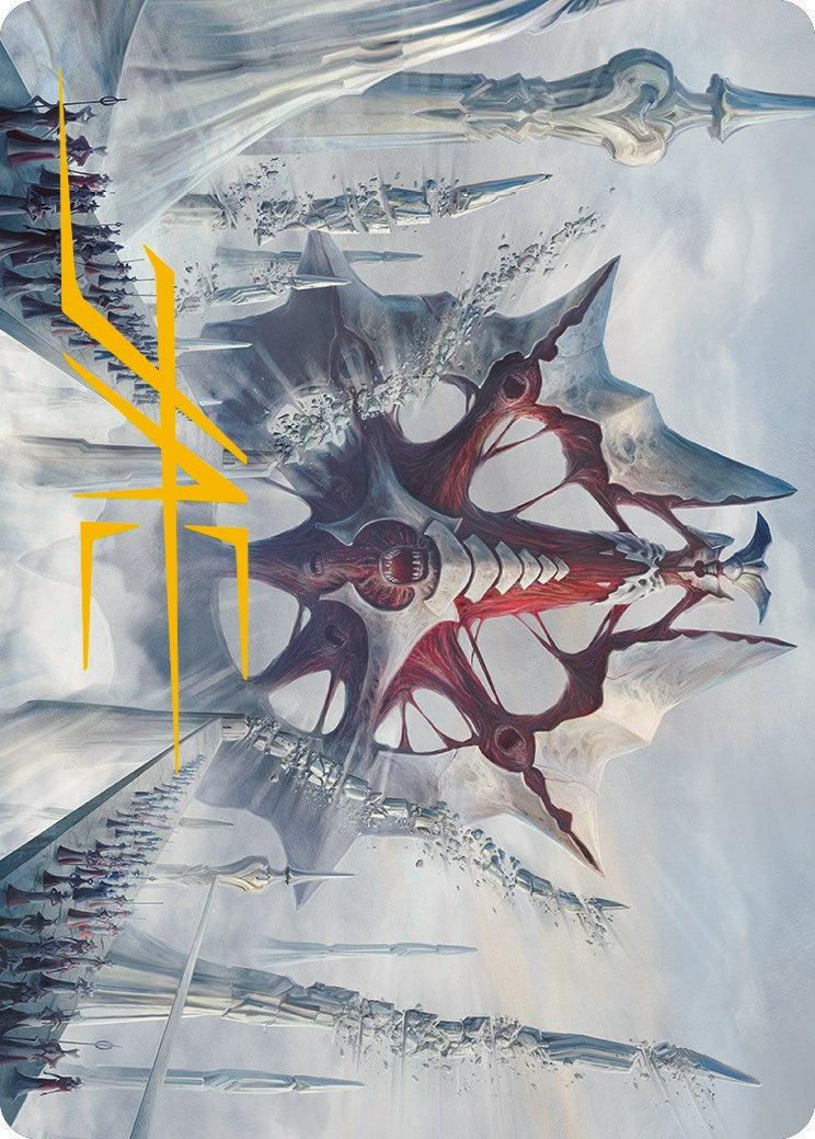 Mondrak, Glory Dominus Art Card (Gold-Stamped Signature) [Phyrexia: All Will Be One Art Series] | Pegasus Games WI
