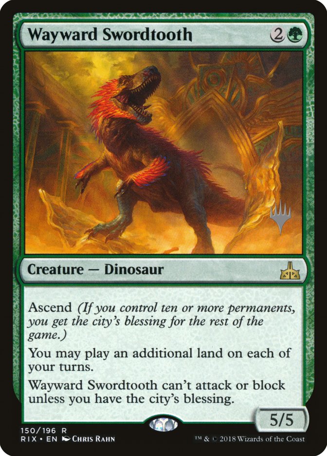 Wayward Swordtooth (Promo Pack) [Rivals of Ixalan Promos] | Pegasus Games WI