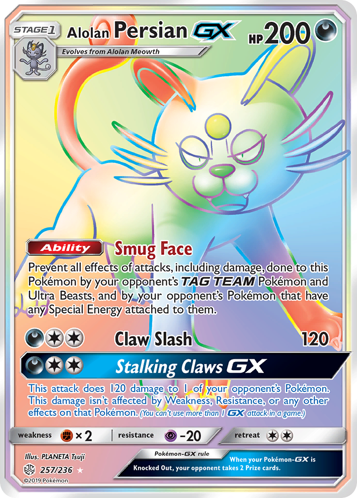 Alolan Persian GX (257/236) [Sun & Moon: Cosmic Eclipse] | Pegasus Games WI