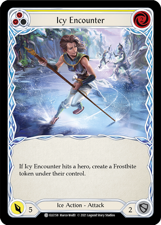 Icy Encounter (Yellow) [ELE158] (Tales of Aria)  1st Edition Rainbow Foil | Pegasus Games WI