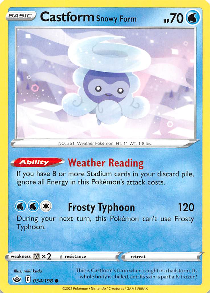 Castform Snowy Form (034/198) [Sword & Shield: Chilling Reign] | Pegasus Games WI