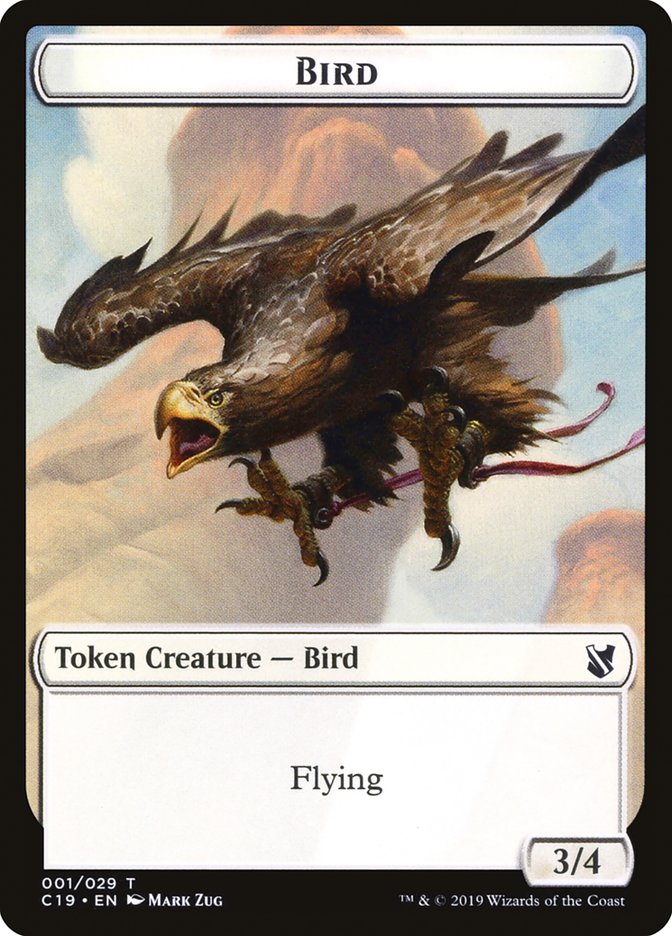 Bird Token (001/029) [Commander 2019 Tokens] | Pegasus Games WI