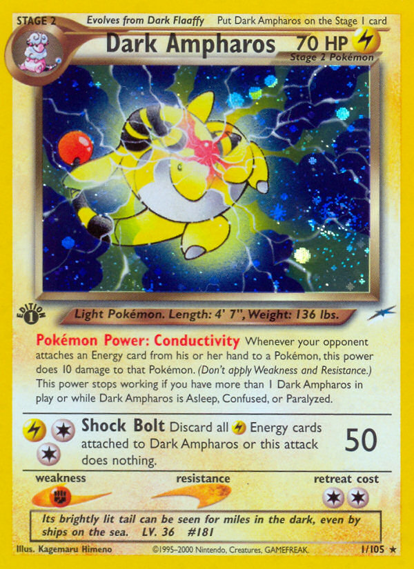 Dark Ampharos (1/105) [Neo Destiny 1st Edition] | Pegasus Games WI