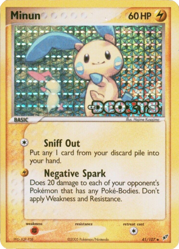 Minun (41/107) (Stamped) [EX: Deoxys] | Pegasus Games WI