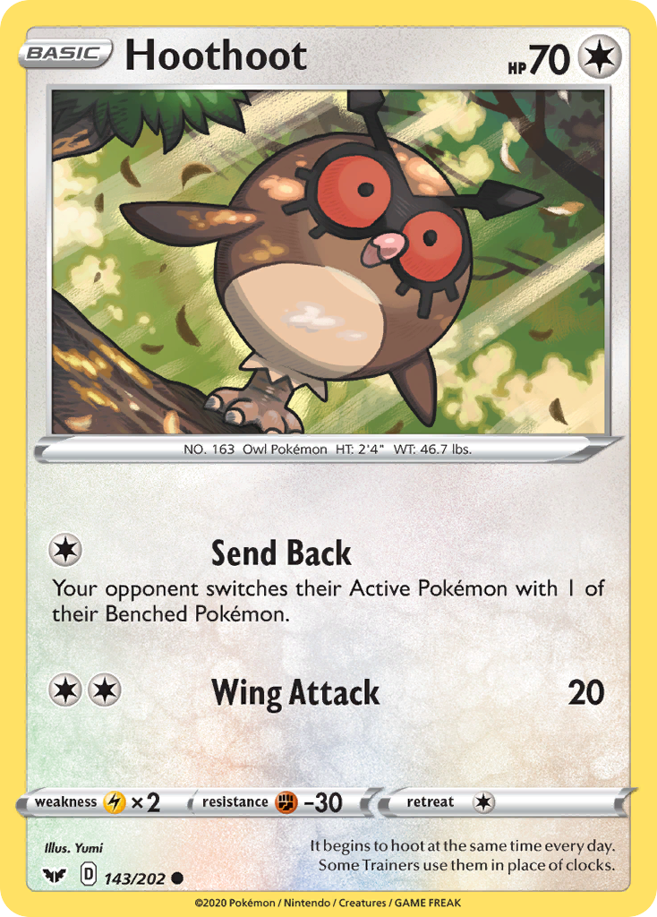 Hoothoot (143/202) [Sword & Shield: Base Set] | Pegasus Games WI