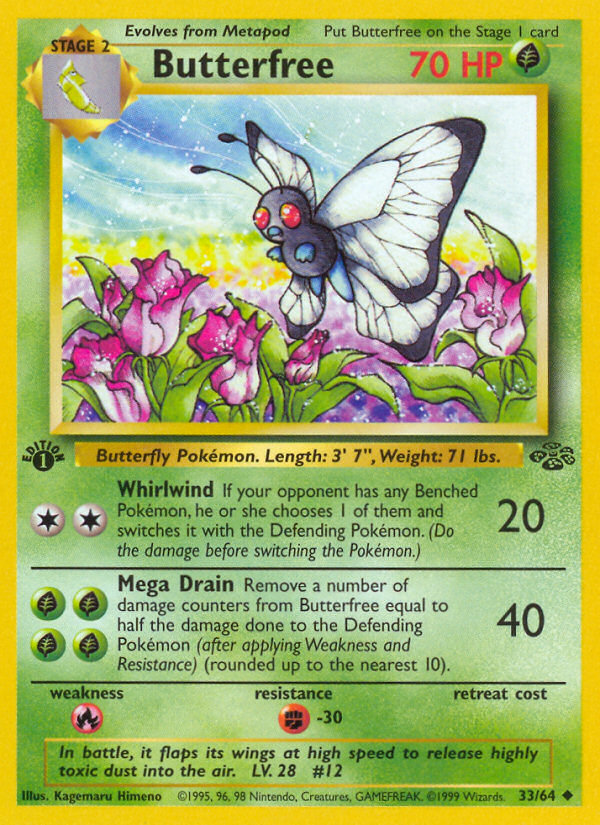 Butterfree (33/64) [Jungle 1st Edition] | Pegasus Games WI