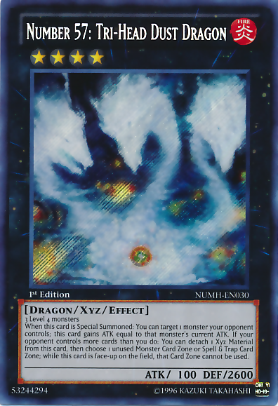 Number 57: Tri-Head Dust Dragon [NUMH-EN030] Secret Rare | Pegasus Games WI