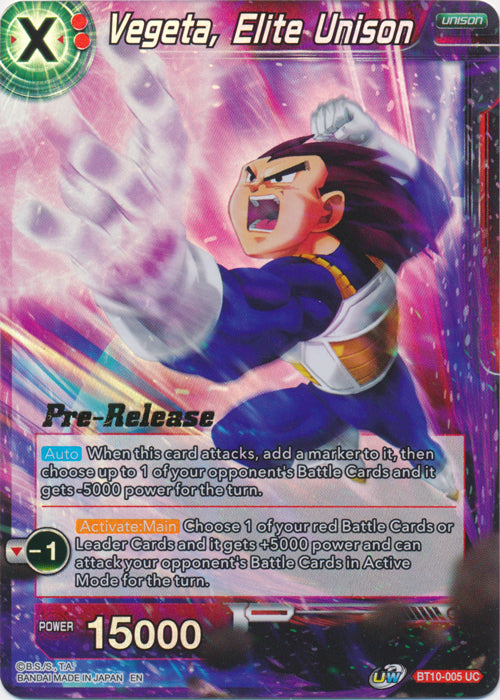 Vegeta, Elite Unison (BT10-005) [Rise of the Unison Warrior Prerelease Promos] | Pegasus Games WI