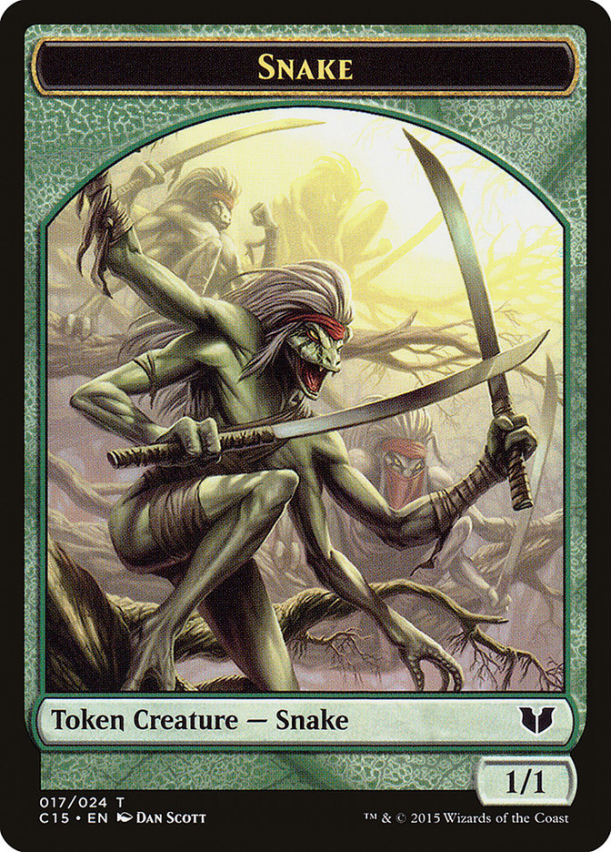 Snake (017) // Saproling Double-Sided Token [Commander 2015 Tokens] | Pegasus Games WI