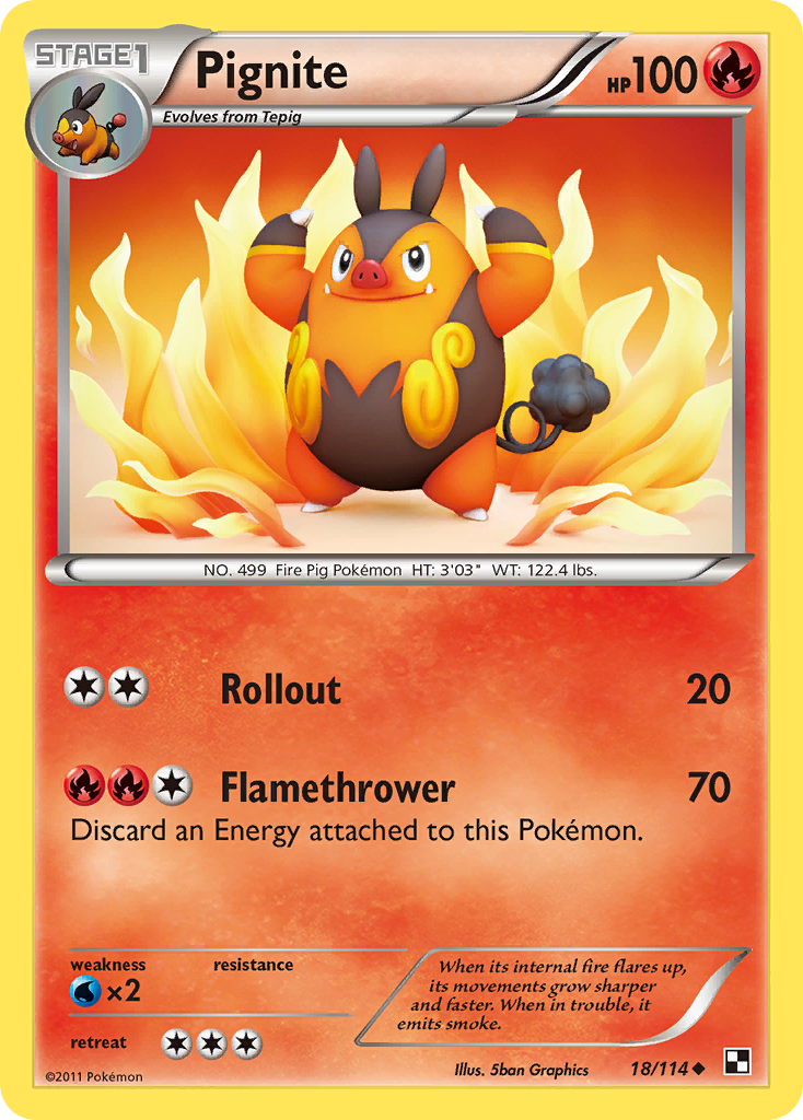 Pignite (18/114) [Black & White: Base Set] | Pegasus Games WI
