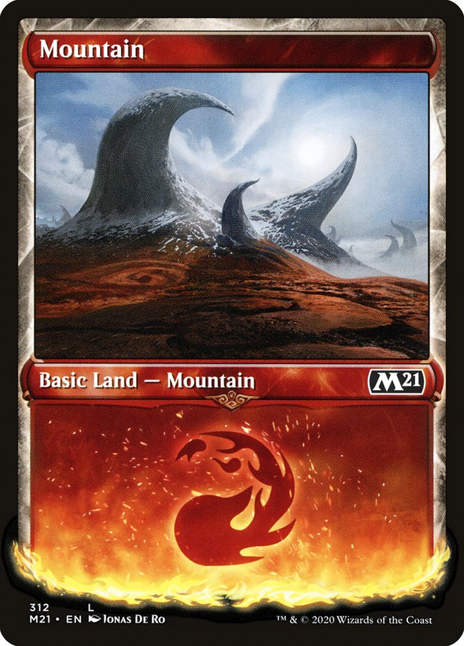 Mountain (312) (Showcase) [Core Set 2021] | Pegasus Games WI