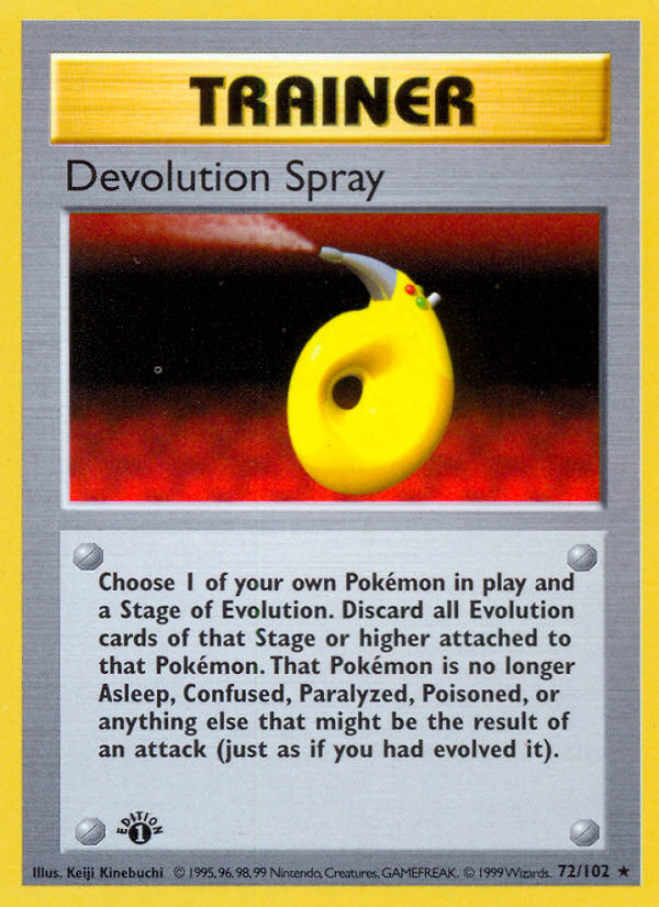 Devolution Spray (72/102) (Shadowless) [Base Set 1st Edition] | Pegasus Games WI