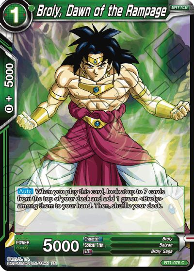 Broly, Dawn of the Rampage (Reprint) (BT1-076) [Battle Evolution Booster] | Pegasus Games WI