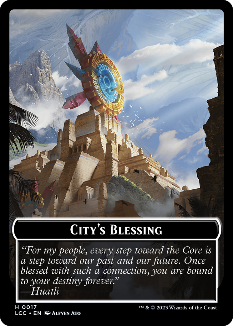 City's Blessing // Dinosaur Double-Sided Token [The Lost Caverns of Ixalan Commander Tokens] | Pegasus Games WI