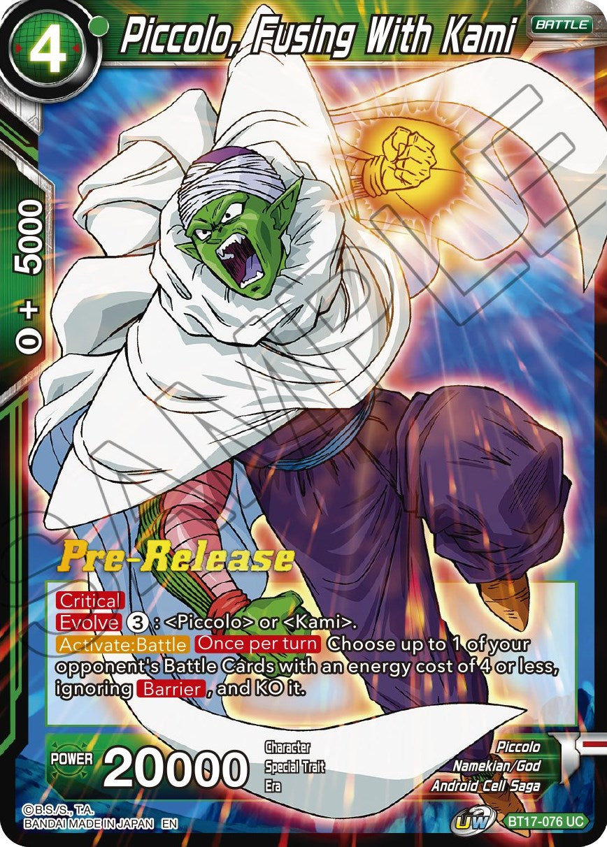 Piccolo, Fusing With Kami (BT17-076) [Ultimate Squad Prerelease Promos] | Pegasus Games WI