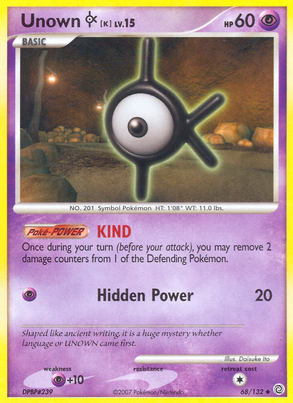 Unown K (68/132) [Diamond & Pearl: Secret Wonders] | Pegasus Games WI