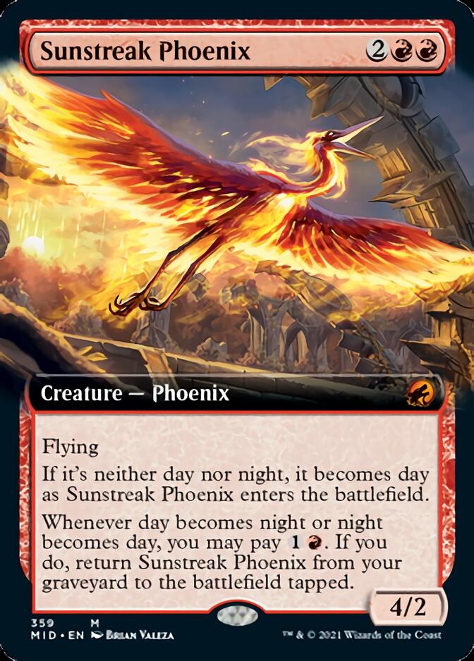 Sunstreak Phoenix (Extended Art) [Innistrad: Midnight Hunt] | Pegasus Games WI