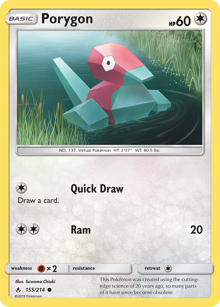Porygon (155/214) [Sun & Moon: Unbroken Bonds] | Pegasus Games WI