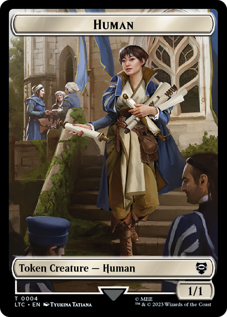 Human Knight // Human Double-Sided Token [The Lord of the Rings: Tales of Middle-Earth Commander Tokens] | Pegasus Games WI