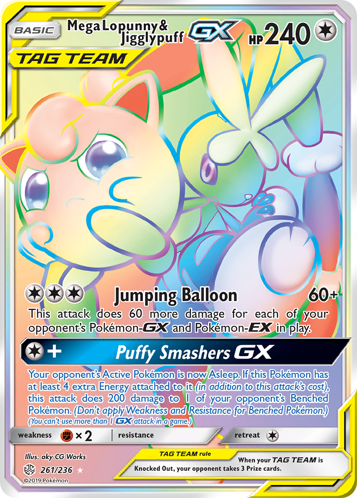 Mega Lopunny & Jigglypuff GX (261/236) [Sun & Moon: Cosmic Eclipse] | Pegasus Games WI