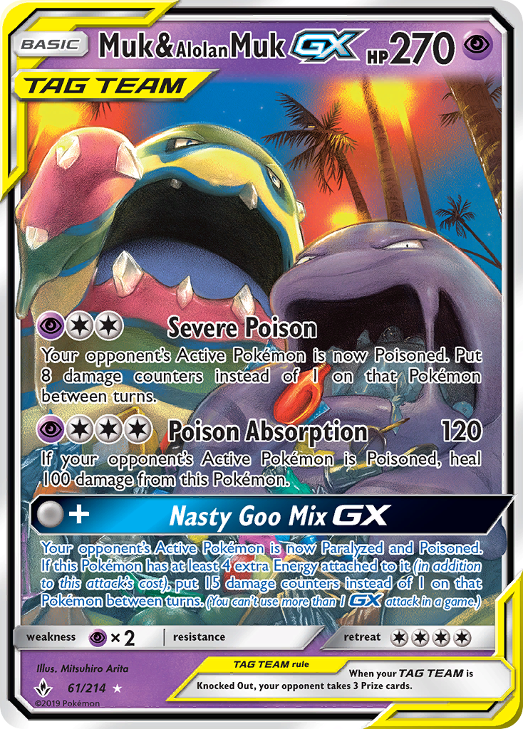 Muk & Alolan Muk GX (61/214) [Sun & Moon: Unbroken Bonds] | Pegasus Games WI