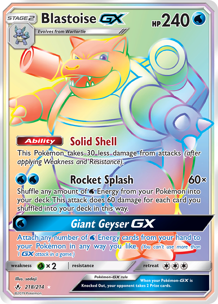 Blastoise GX (218/214) [Sun & Moon: Unbroken Bonds] | Pegasus Games WI