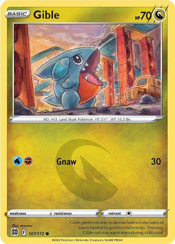 Gible (107/172) [Sword & Shield: Brilliant Stars] | Pegasus Games WI