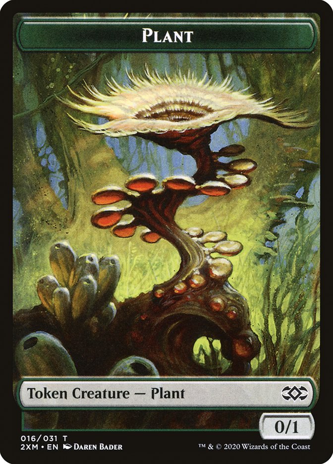 Elf Warrior // Plant Double-Sided Token [Double Masters Tokens] | Pegasus Games WI