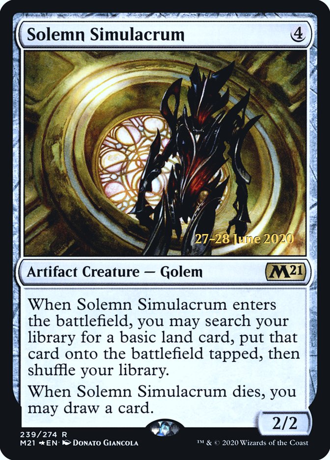 Solemn Simulacrum [Core Set 2021 Prerelease Promos] | Pegasus Games WI