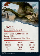 Troll Art Card (Gold-Stamped Signature) [Dungeons & Dragons: Adventures in the Forgotten Realms Art Series] | Pegasus Games WI