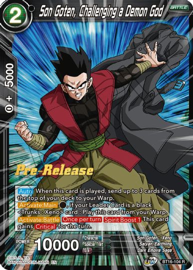 Son Goten, Challenging a Demon God (BT16-104) [Realm of the Gods Prerelease Promos] | Pegasus Games WI
