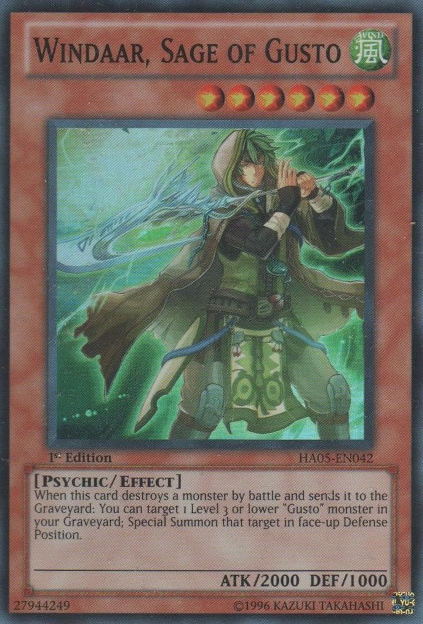 Windaar, Sage of Gusto [HA05-EN042] Super Rare | Pegasus Games WI