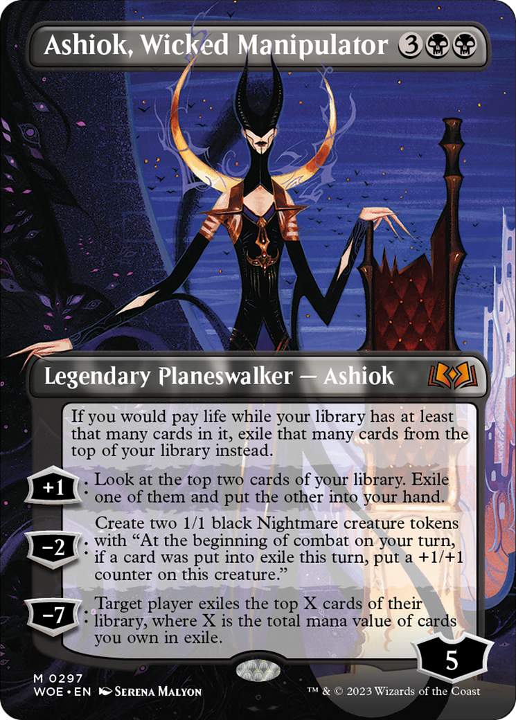 Ashiok, Wicked Manipulator (Borderless Alternate Art) [Wilds of Eldraine] | Pegasus Games WI