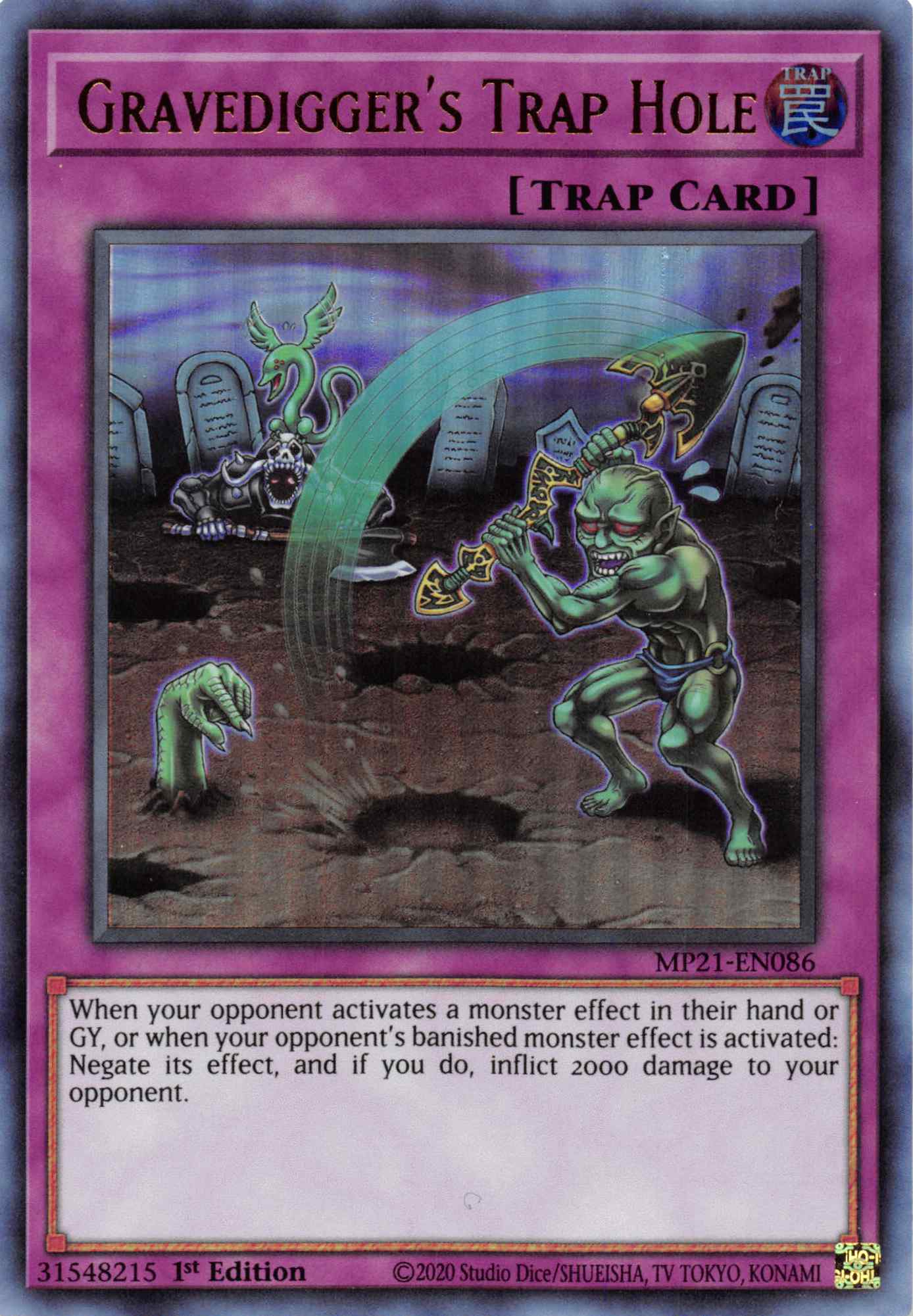 Gravedigger's Trap Hole [MP21-EN086] Ultra Rare | Pegasus Games WI