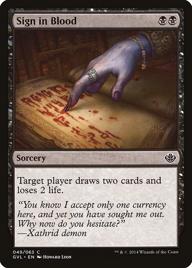 Sign in Blood (Garruk vs. Liliana) [Duel Decks Anthology] | Pegasus Games WI