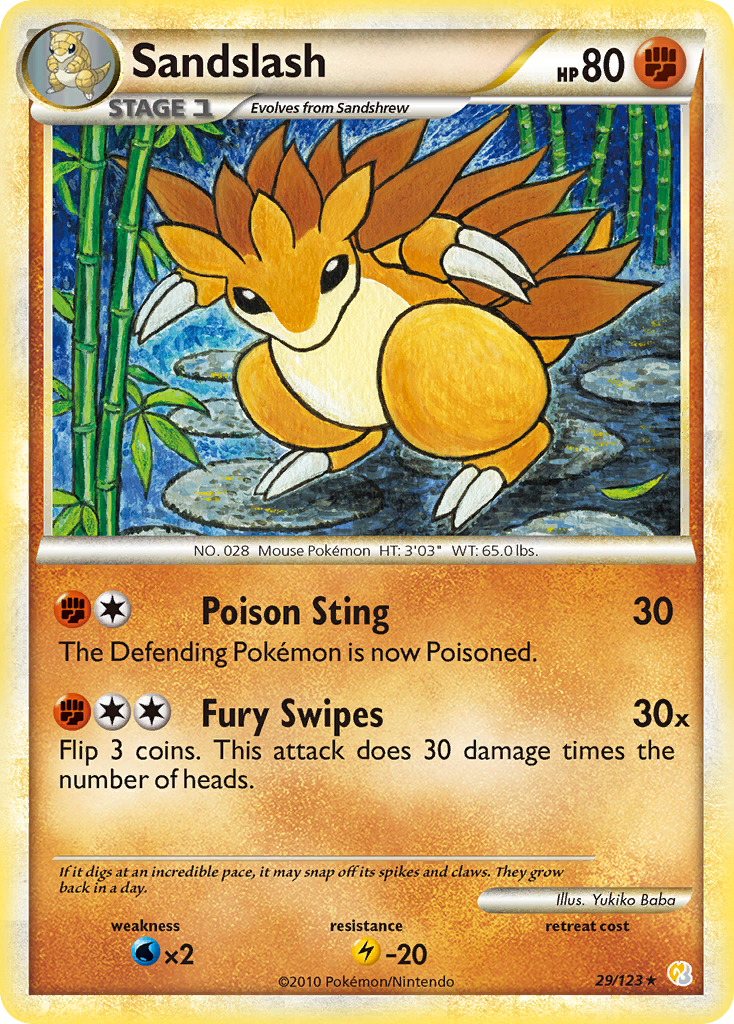 Sandslash (29/123) [HeartGold & SoulSilver: Base Set] | Pegasus Games WI
