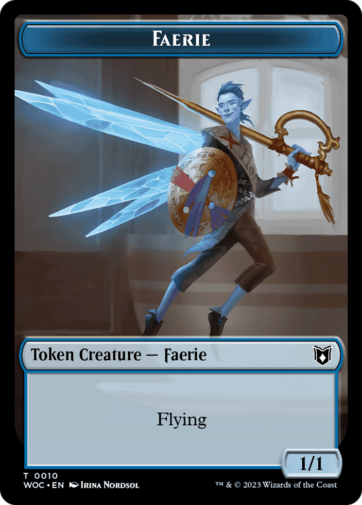 Faerie // Human Double-Sided Token [Wilds of Eldraine Commander Tokens] | Pegasus Games WI