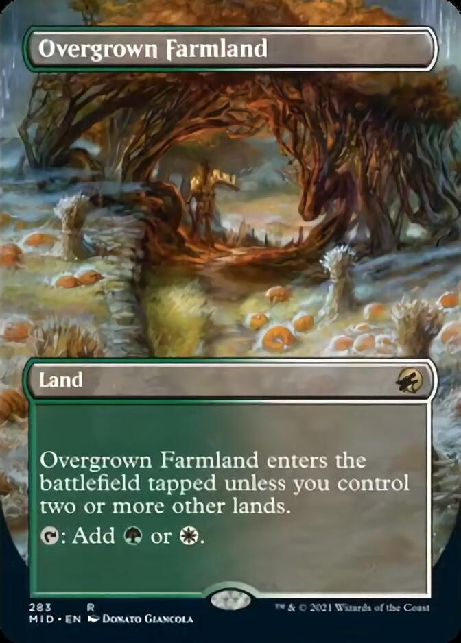 Overgrown Farmland (Borderless Alternate Art) [Innistrad: Midnight Hunt] | Pegasus Games WI