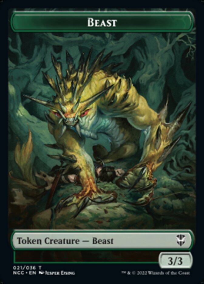 Plant // Beast Double-Sided Token [Streets of New Capenna Commander Tokens] | Pegasus Games WI
